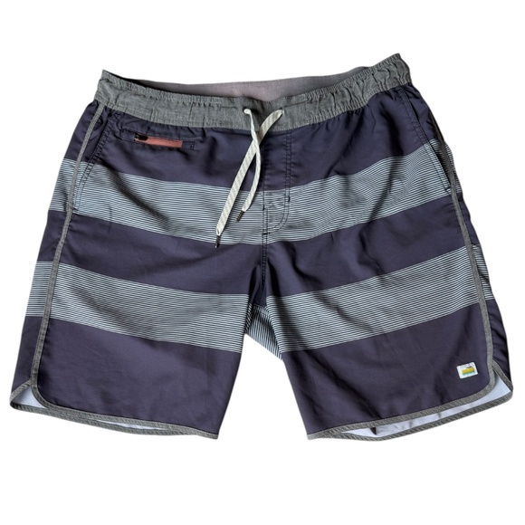 Vuori Grey Stripe Swim Active Shorts - Picture 1 of 6